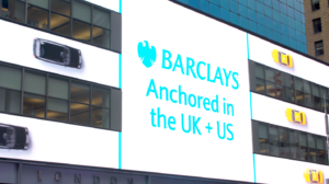 Barclays Times Square Sign UK US mode